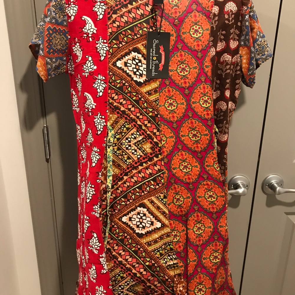 NWT. . S/M Sacred Threads Dress/Tunic. 219371. BL/GR - Picture 3 of 6